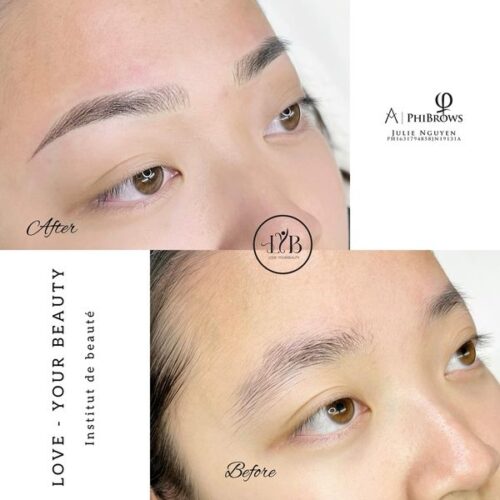 La technique LYB Signature Sourcils Nano montre la beauté cachée une jeune fille asiatique